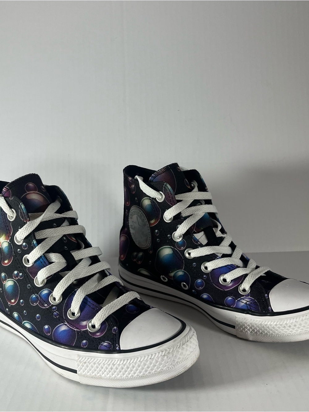 Converse High-Top Bubble Print Sneakers - Black/Purple/Blue